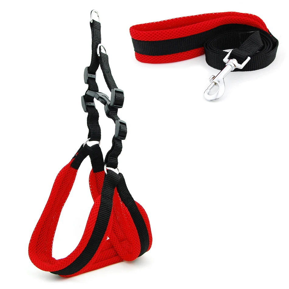 

Dog Harness Vest Leash Solid Breathable Mesh Pet Produts Adjustbale Outdoor Walking Leash Dog Collar for Medium Large Dogs
