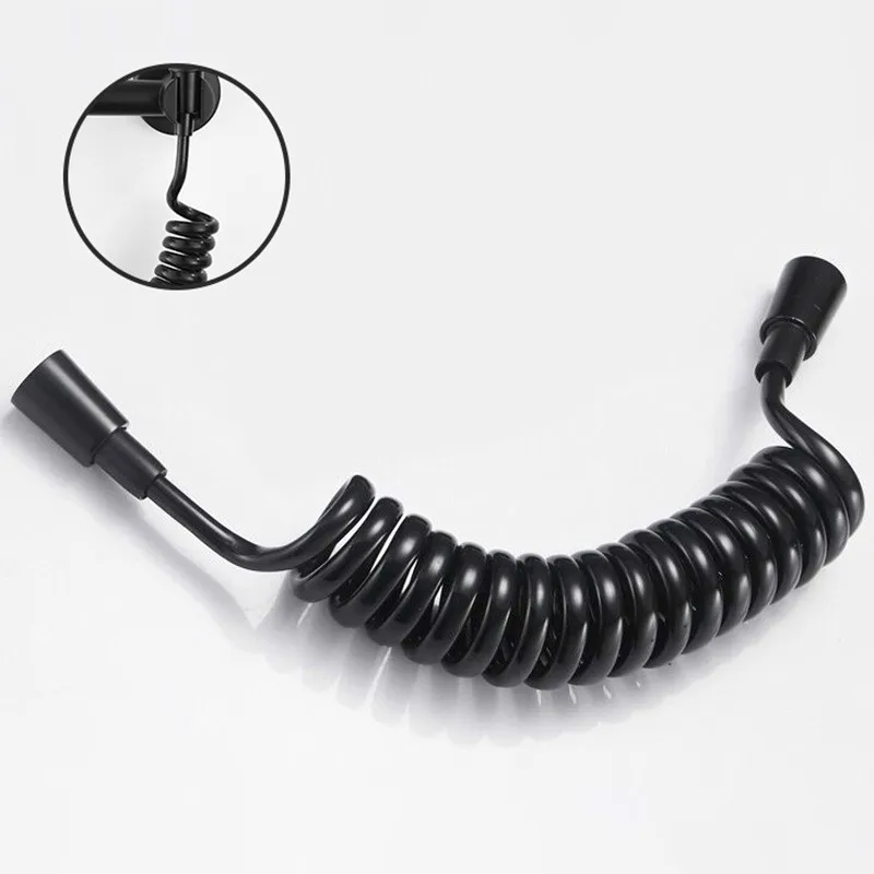 Matte Black Hand Held Shower Head Wall Mounted Shower Set With Hose and Holder Hand Spray Gun Bathroom Accessories