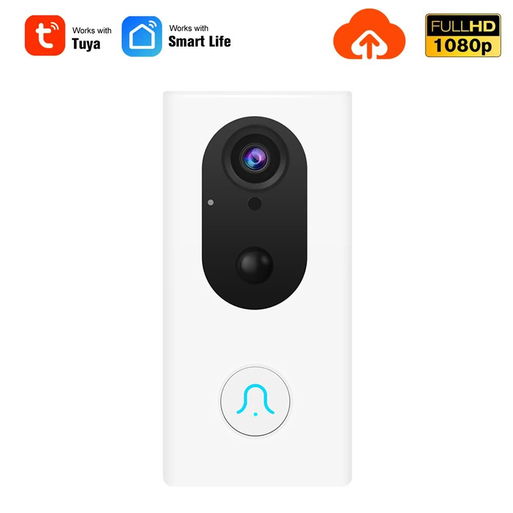 Tuya Smart 1080P HD Wireless WiFi DoorBell Video Door Phone Intercom PIR Monitor Night Vision Home Door Bell Security Camera