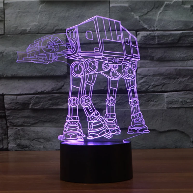 Kids Led Night Light Star Wars AT AT Walker Awesome Nightlight for Child Bedroom Imperial Ground Forces Transport Boy Night Lamp