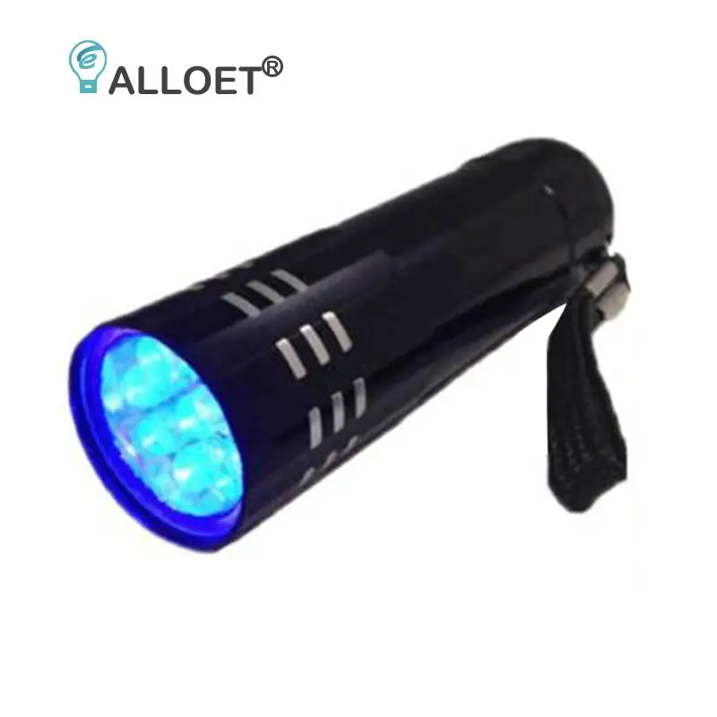 Tanie Mini UV ultrafioletowy 9 LED latarka latarka 4.5v lekka wodoodporna sklep