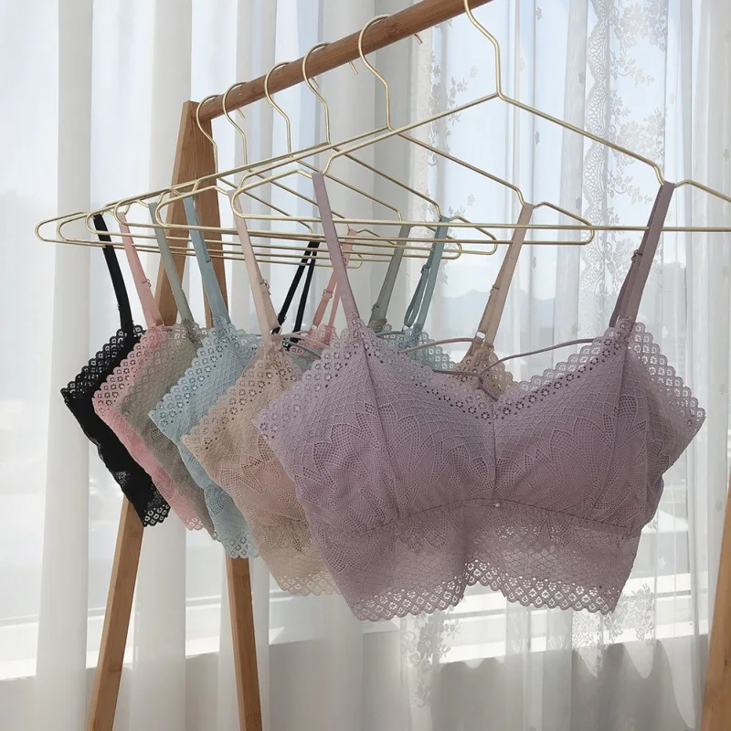 Тонкий французский стиль Bralette летний Сказочный кружевной красивый задний камзол