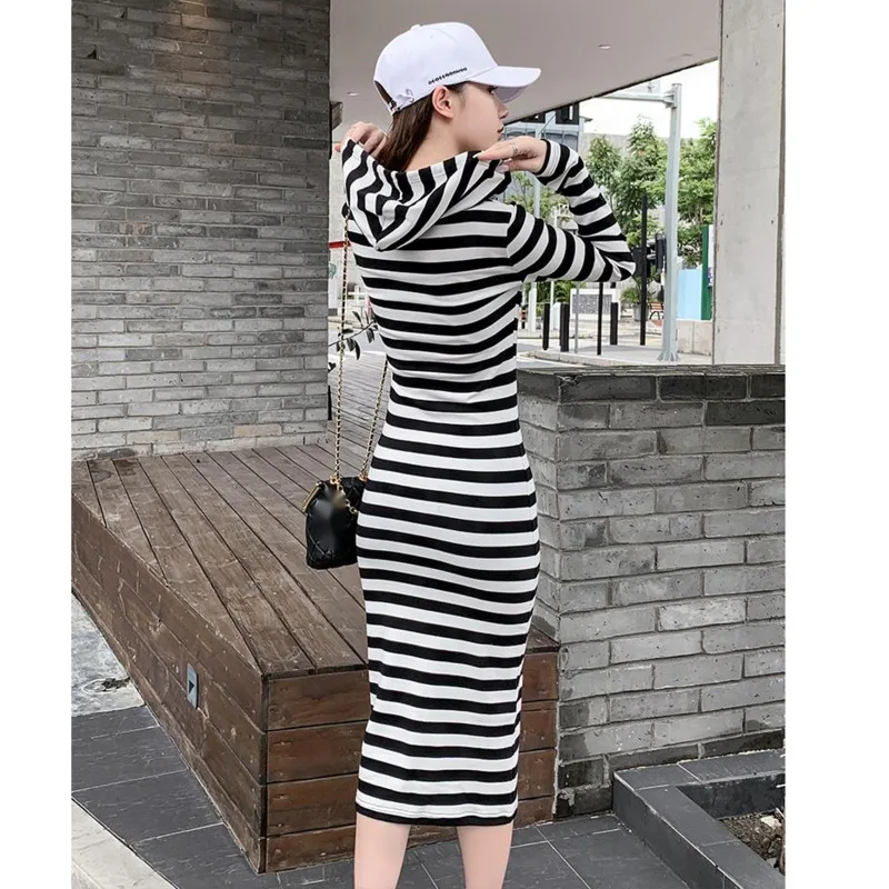 WOMENGAGA Long Sleeve Casual Striped 