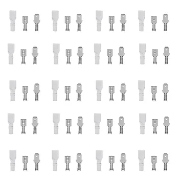 

200Pcs 4.8Mm Wire Connectors Crimp Terminals Crimp Female/Male Spade Terminals with Transparent Insulating Sleeves