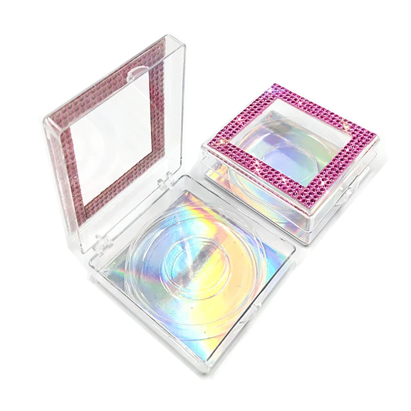 Wholesale Square Diamond Case Eyelashes Package Glitter Box Mink Lashes