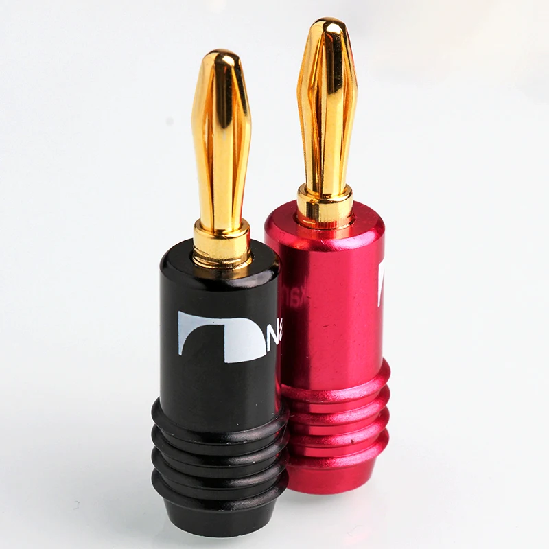 

HIFI 10 pieces / batch gold plated 3.5mm plug RCA Audio Interface RCA audio plug 3.5 banana head terminal 2pcs red 2pcs black