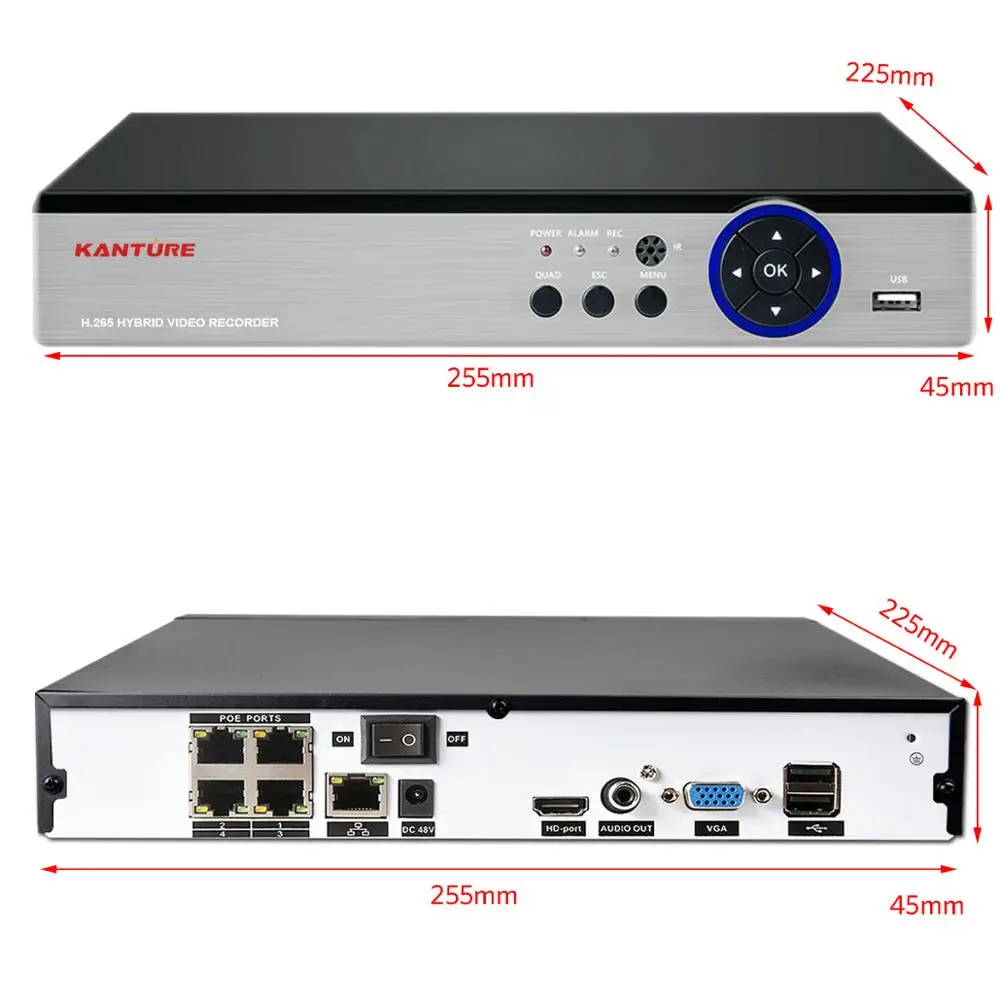 KANTURE H.265+ 4CH 5MP POE CCTV NVR система 4MP IP66 Антивандальная система безопасности для помещений и улицы POE ip-камера комплект видеонаблюдения