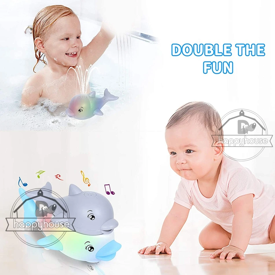 Baby Bath Toys Spray Water Shower Swim Pool Bathing Toys for Kids Electric Whale Bath Ball with Light Music LED Light Baby Toys cool baby toddler toys