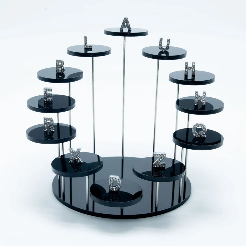 12 Tier Jewelry Riser Towers Acrylic Rotatable Jewelry Display Stands