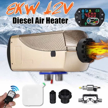 

12V 8KW Car Diesels Air Parking Heater Car Heater LCD Remote Control Monitor Switch + Silencers for Trucks Bus Trailer