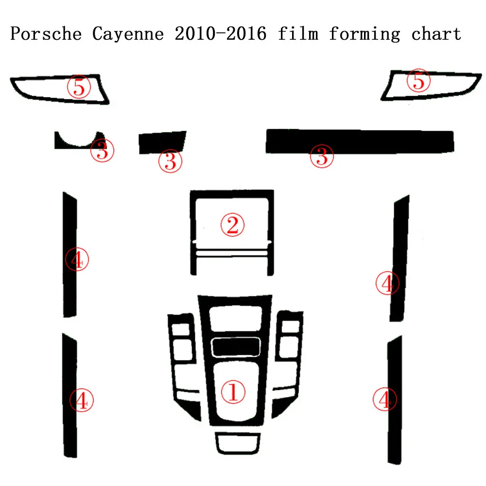 Для Porsche Cayenne 2010- внутренняя Центральная панель управления дверная ручка наклейки из углеродного волокна наклейки аксессуары для стайлинга автомобилей