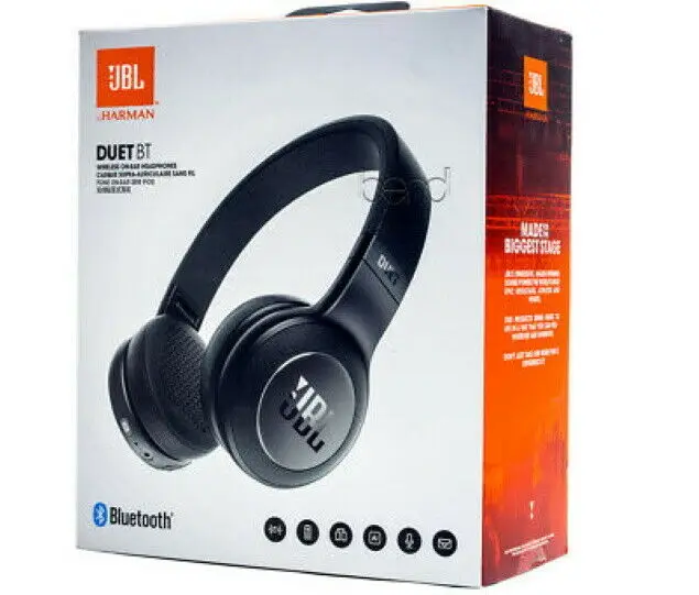 Original JBL Duet BT Stereo Wireless On Ear Headphones with 16 Hour Battery Sports Bluetooth Headsets