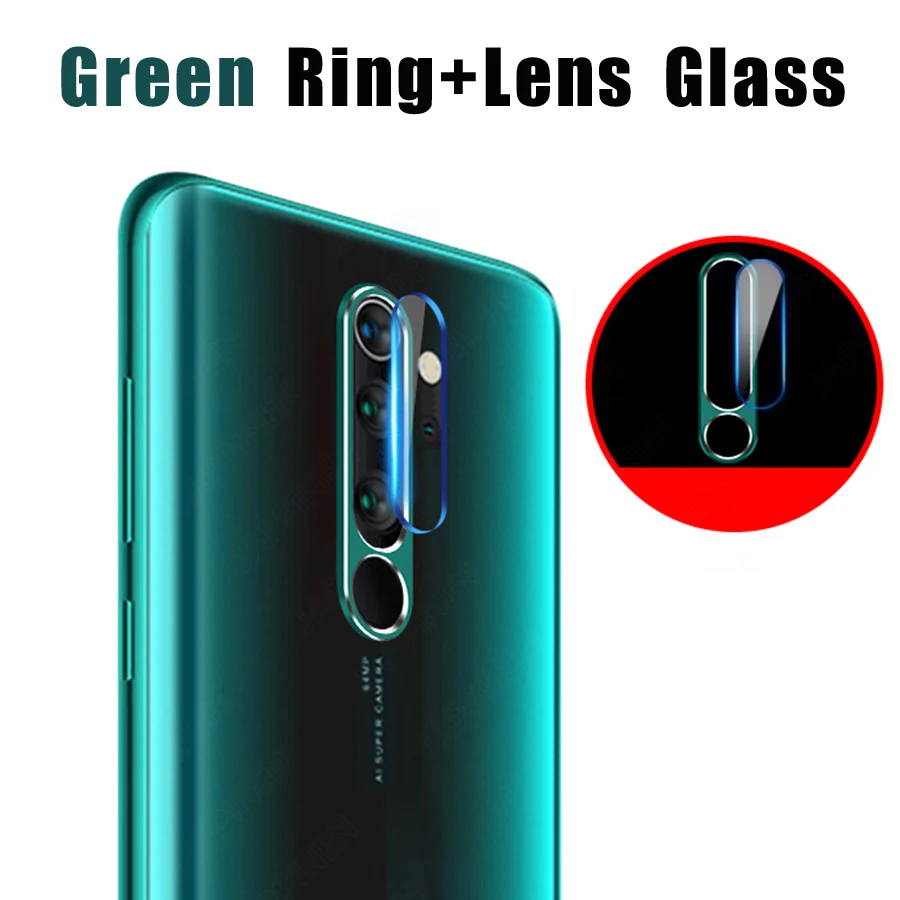 Green Ring Glass Для Xiaomi Redmi Note 8 7 Pro Чехол на Xaomi Redmi Note 7 Note8 K20 Pro крышка Закаленное стекло Защита для экрана камеры+ бампер кольцо - Цвет: Green Ring Glass