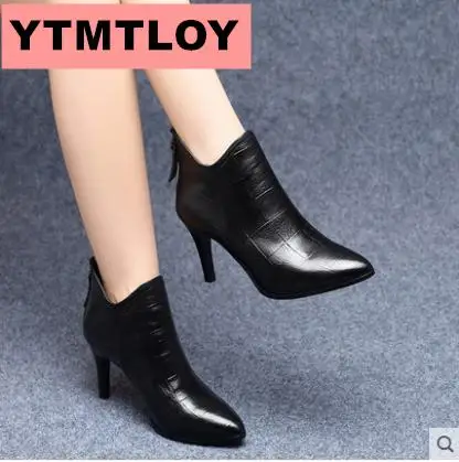 

Women's Socks Boots Toe Elastic Pumps PU Leather Pedal Pump High Heels Botas Zapatos De Mujer Socks High Boots