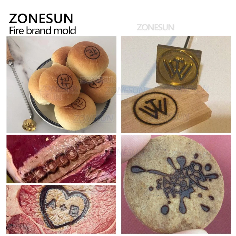 ZONESUN пользовательский дизайн логотип штамп брендинг железная ручка горящая