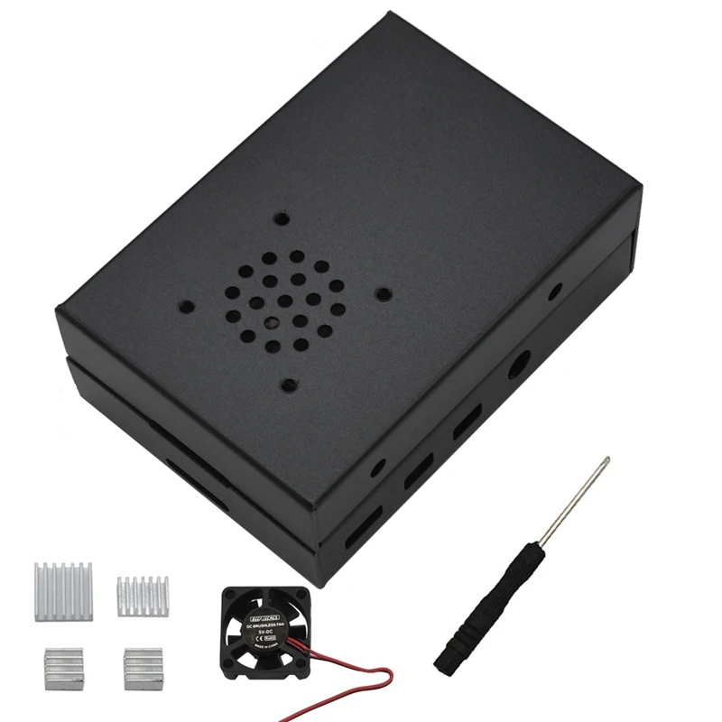 Raspberry Pi 4 Чехол, металлический чехол из алюминиевого сплава с охлаждающим вентилятором радиаторы для Raspberry Pi 4