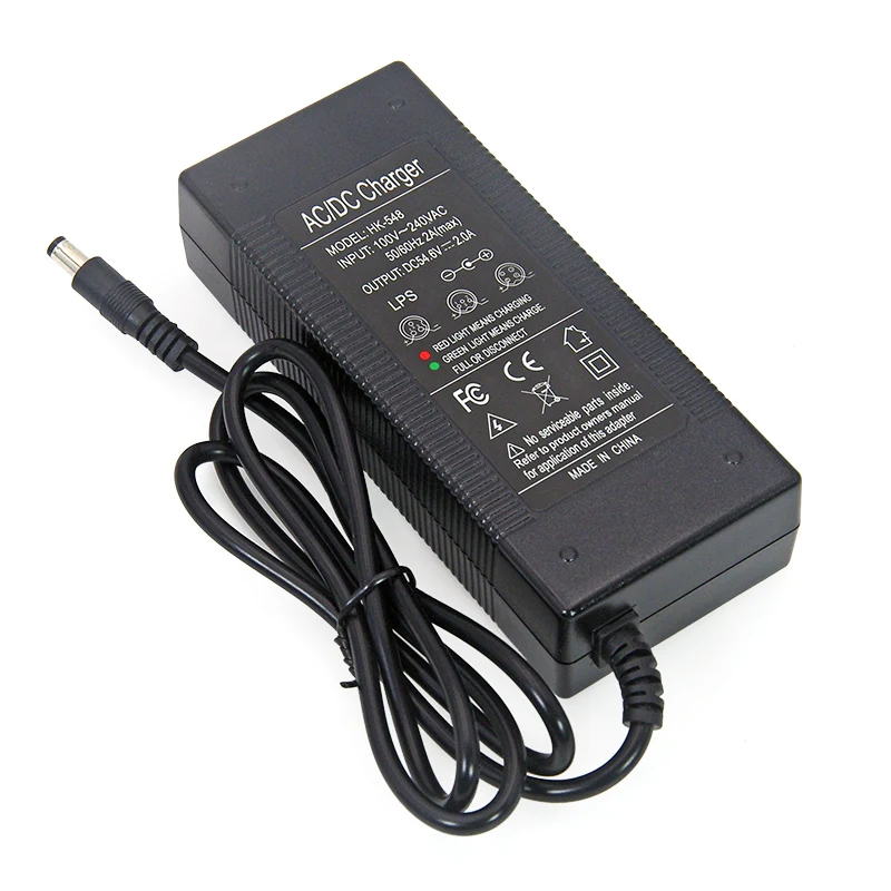 Battery Charger Battery Charger Adapter 1-30PCS Liitokala 48V/54.6V Charger for 48V battery pack 2A/2000mA DC 5.5*2.1 Plug