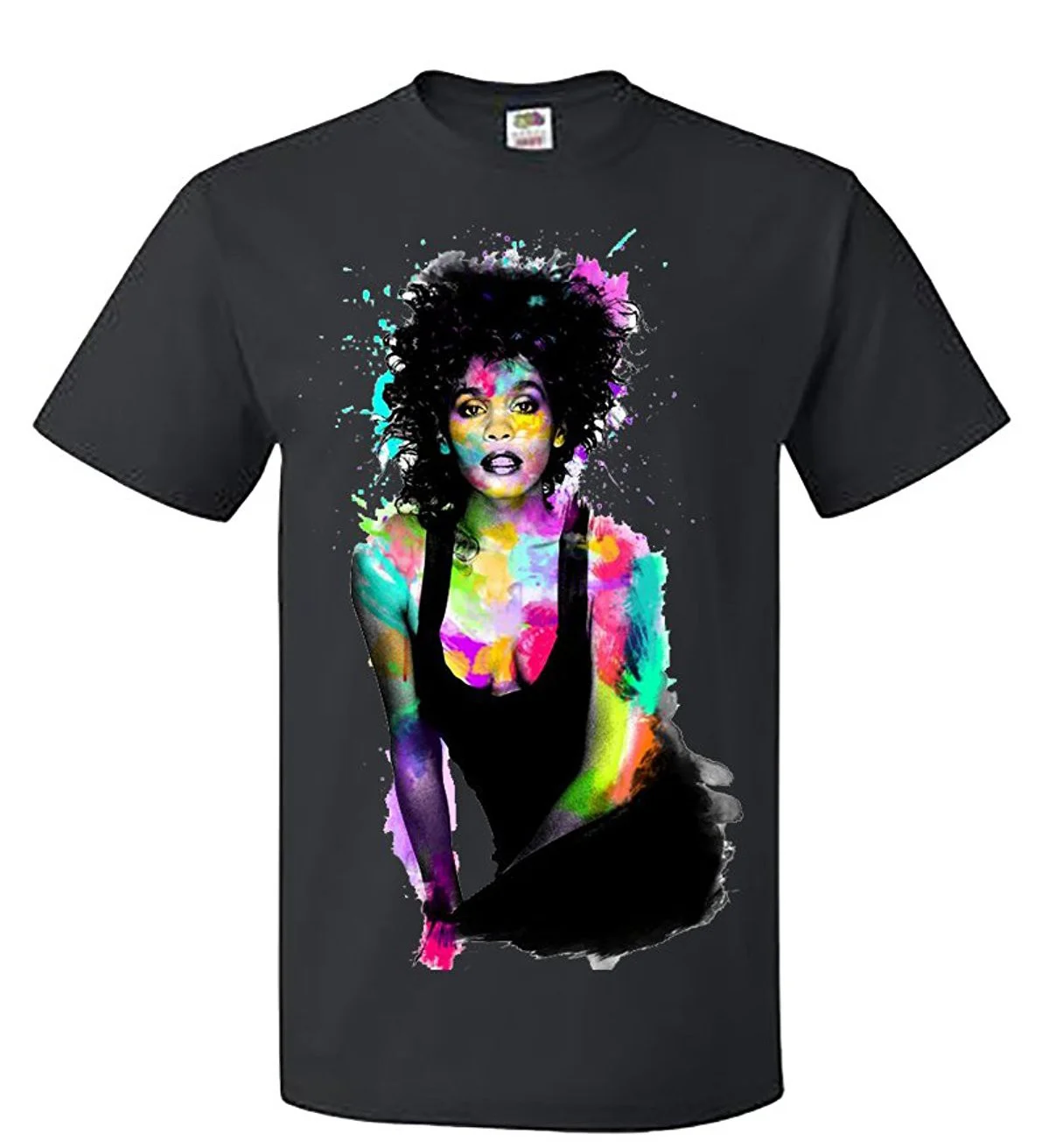 Мужская музыкальная футболка Whitney Houston Акварельная футболка для мужчин Летняя мужская домашняя кофта с круглым горлом футболка