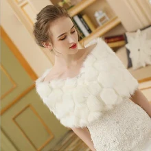 Бежевые мягкие искусственные меховые шапки для невесты теплая упаковка для свадебного платья с бисером