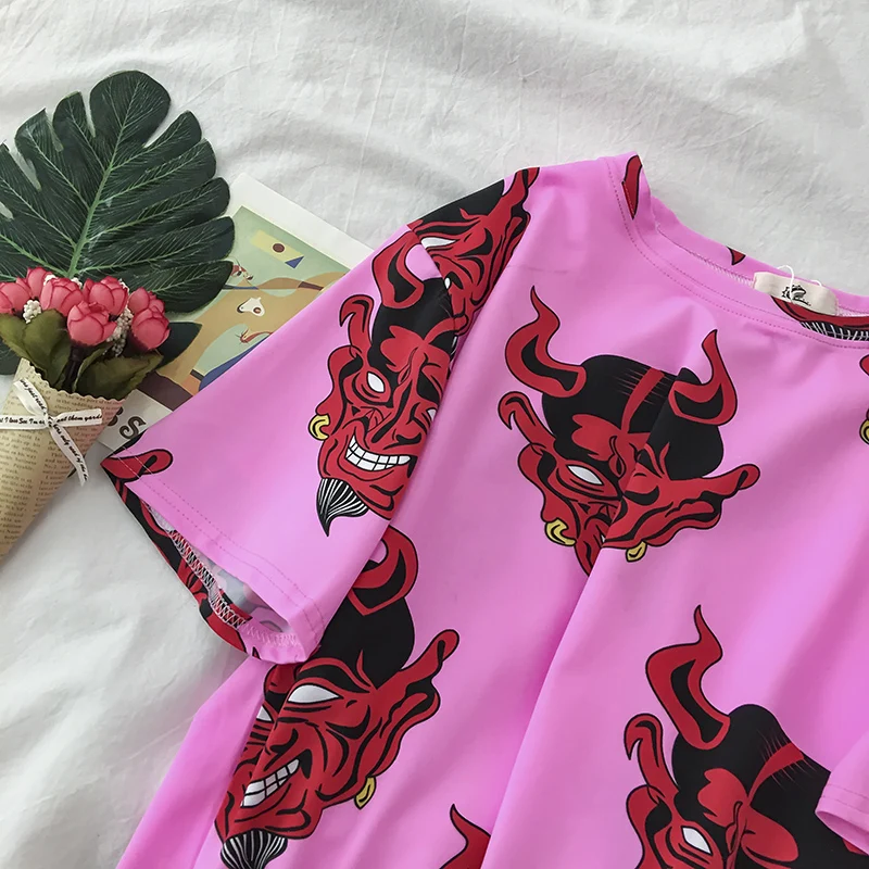 Женская футболка в стиле Харадзюку повседневные свободные смешные футболки с