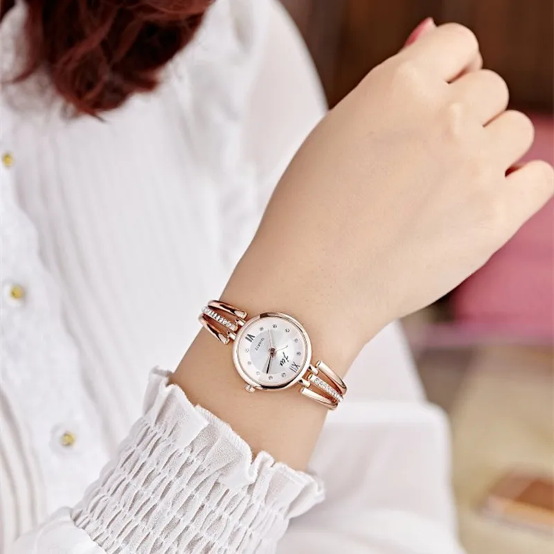 Модные Стразы Часы Для женщин Элитный бренд Нержавеющая сталь браслет часы женские кварцевые часы представительского класса Mujer Часы