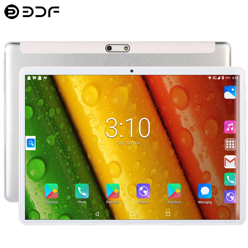 

2.5D Tempered Glass 10.1 inch Tablets 3G Phone Call Quad Core 2GB+32GB Wi-Fi Bluetooth 5.0 MP Support New Android 9.0 Tablet PC