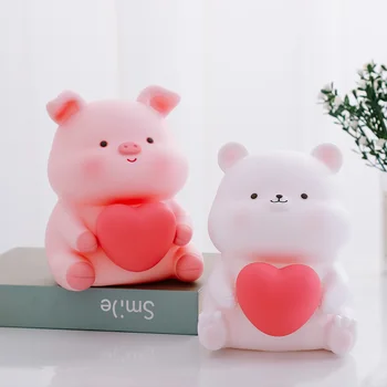 

Card Deposit Tank Pig Bear Deer Cute Animal PVC Piggy Bank Money Box Study Desk Modern Home Decoration Desktop Ornaments Gift