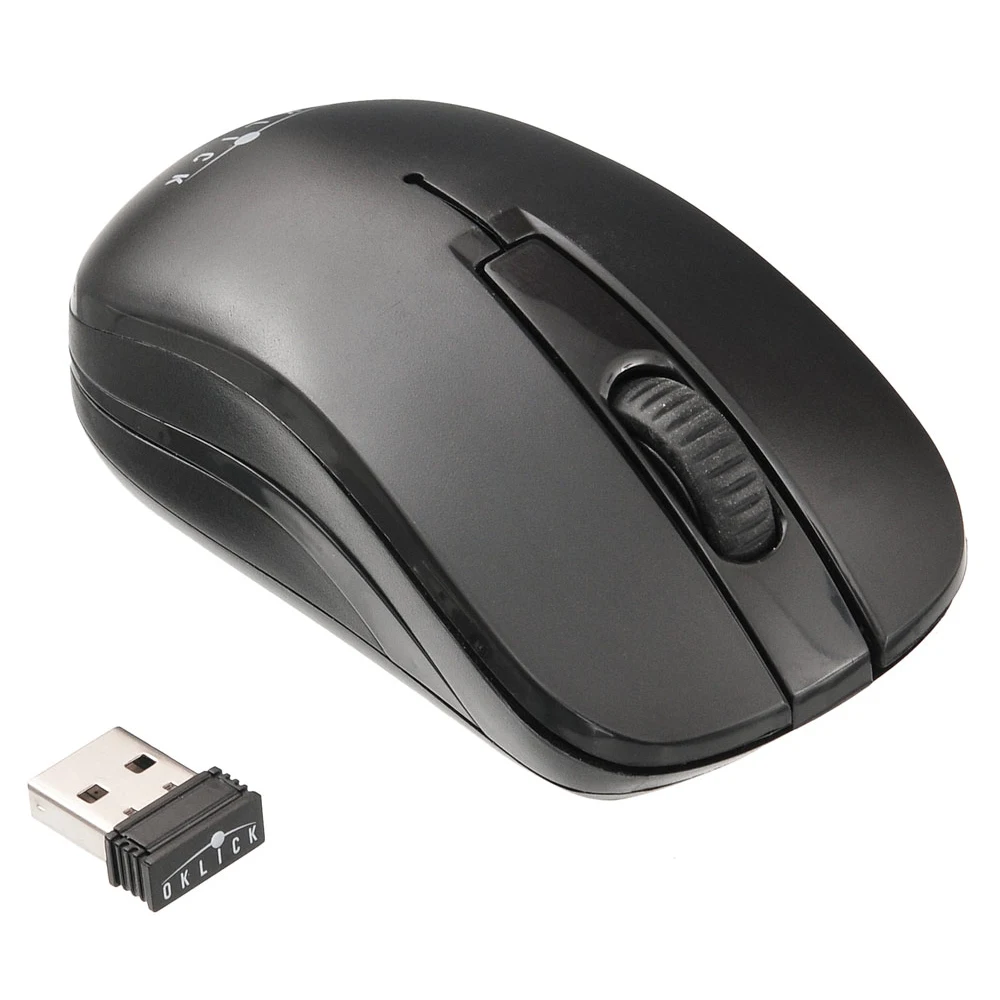 Мышь Oklick 445MW черный оптическая(1200dpi) беспроводная USB(2but