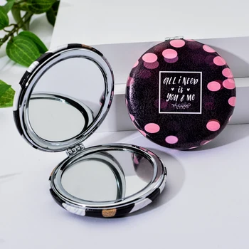 

Exquisite Princess Foldable Pocket Mirrors Portable Makeup Tools Fresh Simple Cosmetic Heart Mirror espejo de maquillaje