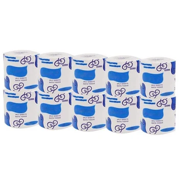 

10 Rolls 3-Ply Soft Toilet Paper Degradable Roll Paper Baby Gentle Skin-Friendly Paper Highly Absorbent Tissue Household paper