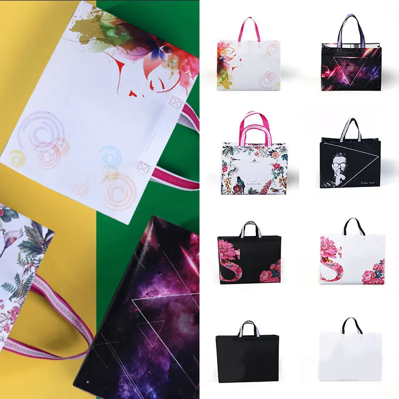 Новая модная сумка для покупок из нетканого материала, многоразовая Складная Сумка-тоут с цветами, эко Водонепроницаемая женская сумка для
