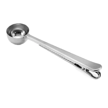 

6 Pcs Clip Spoon Stainless Steel Milk Powder Coffee Tea Bag Sealing Measuring Spoon Stainless Steel Tea Spoon
