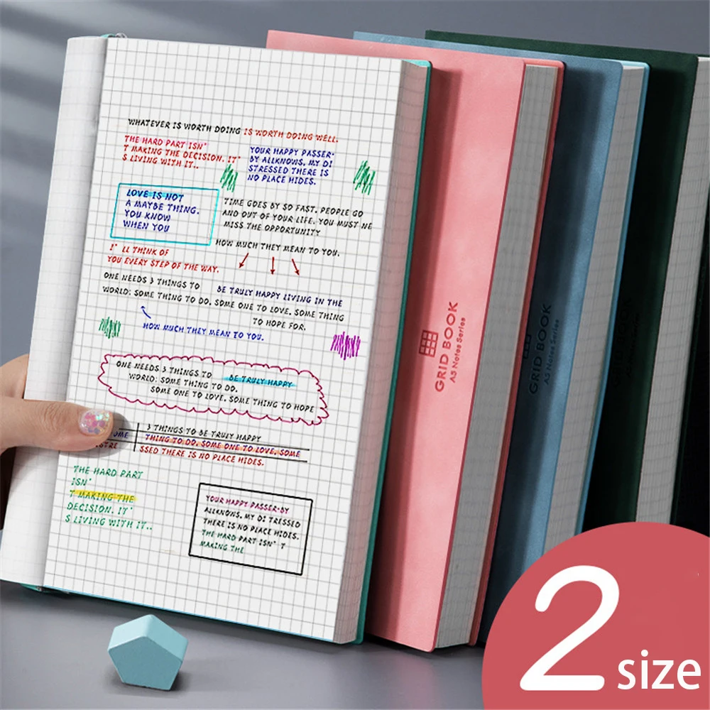 1pc A5 B5 Notebook Thickened Large Super Thick Grid Square Book Simple Drawing Grid Notebooks Organizer School Stationery Supply Aliexpress Education Office Supplies