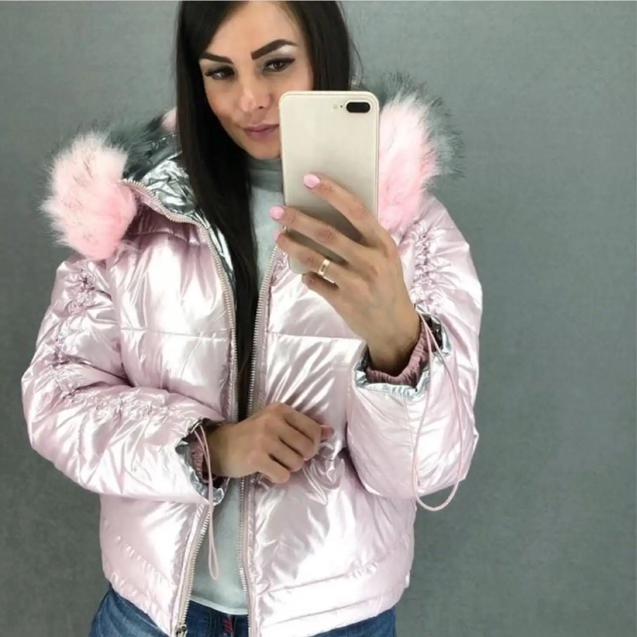 Модная повседневная женская одежда, зимнее женское пальто с капюшоном и широкой талией, теплая куртка, женские парки с рисунком