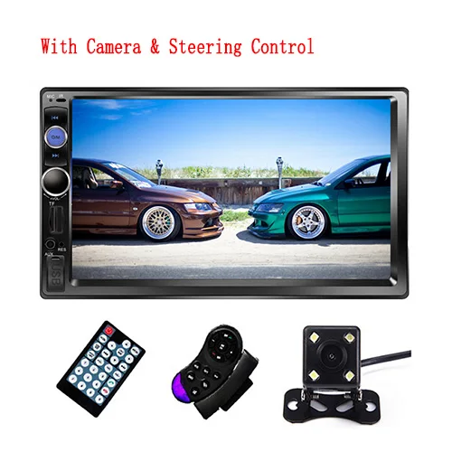 7010B 4 LED Camera Автомобильная семейная 2 Din Автомобильная Радио " Bluetooth стерео Мультимедийный плеер авторадио MP3 сенсорный экран авто радио Поддержка камеры заднего вида - Цвет: 7010B 4 LED Camera