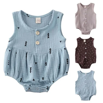 

Baby Summer Clothing Newborn Infant Baby Girls Boys Clothes Cotton Linen Jumpsuit Bodysuit Sleeveless Outfit 0-22M2