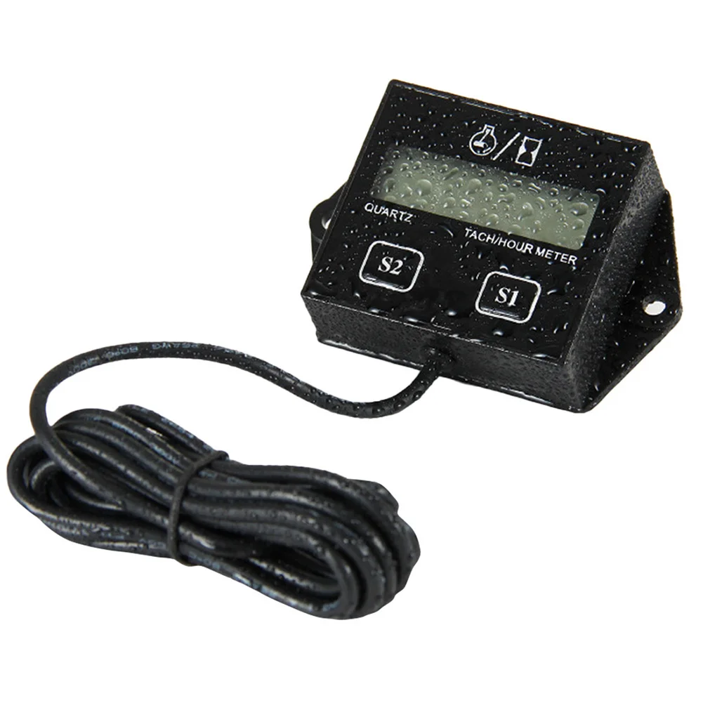 Motorcycle ATV Digital Engine Hour Meter Inductive Display Tachometer Gauge