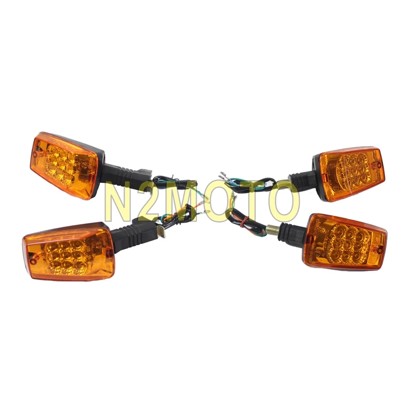 

4pcs Front & Rear Amber LED Light Turn Signals Indicator Flasher Lights For MZ ETZ 251 Motorcycle 12V Signal Lamps