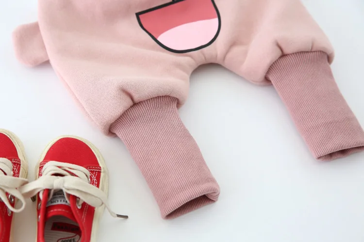 Зимние штаны с рисунками из мультфильмов; бархатная детская одежда