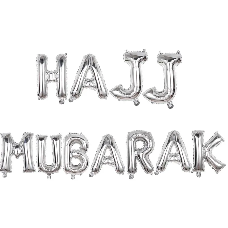 Hajj Mubarak воздушные шары с буквами Алфавит ИД Mubarak баннеры украшения для Рамадана Рамадан Карим Ид аль-Фитр шар hajj Mubarak