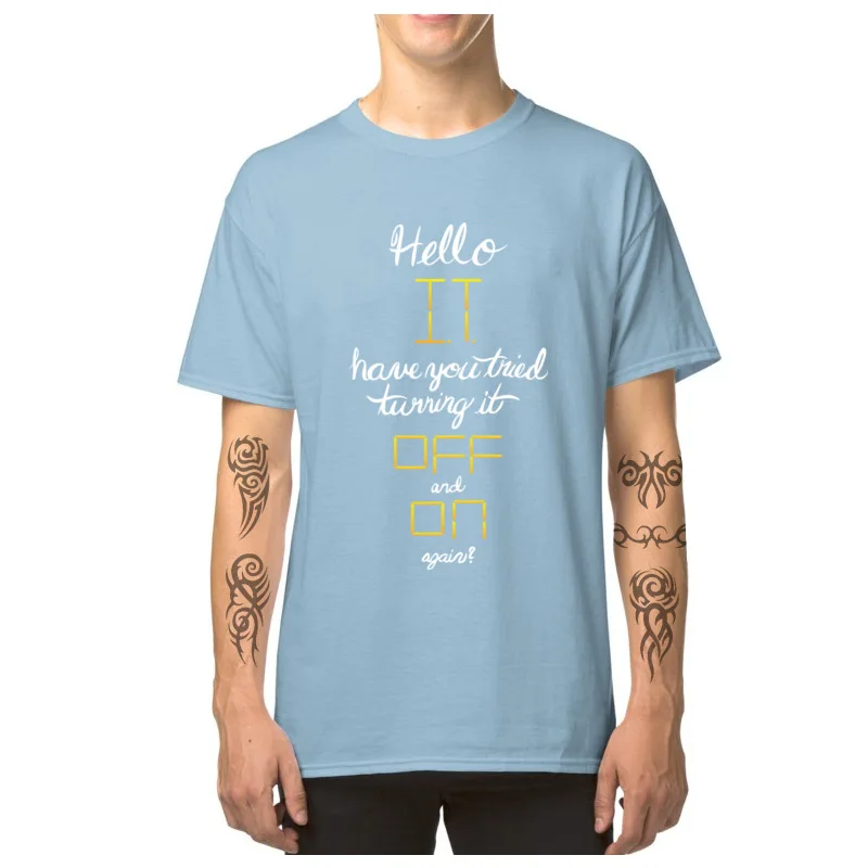 Hello_IT_8534 O Neck Top T-shirts Lovers Day Tees Short Sleeve Fashionable Pure Cotton Normal Tops Shirt Design Men Hello_IT_8534 light