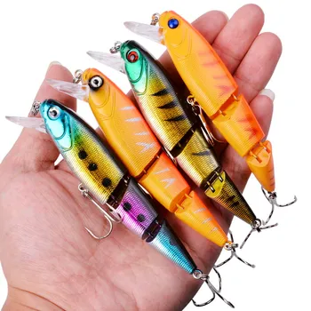 SUPER DEAL ❤️ 1PCS Jointed Fishing Lure 10.5CM 14G Floating Minnow Plastic Artificial Fishing wobbler Tools 3 Sections Lure - discount item 50% OFF Sports & Entertainment