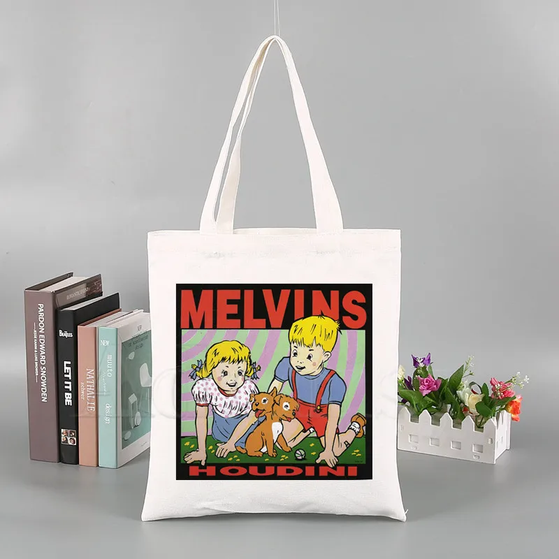 The Melvins Houdini Metal Rock Band Tote Bag Unisex Canvas Bags Shopping Printed Casual Shoulder Foldable | Багаж и сумки