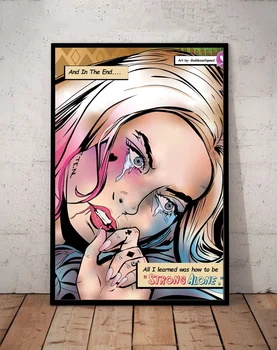 

Harley Quinn crying girl movie Poster Prints Canvas Art Wall Home Decor
