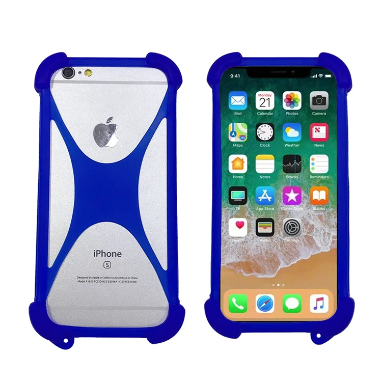 Unviersal Эластичный Силиконовый чехол-бампер для телефона Doogee Y8 N10 N20 Y8C - Цвет: Синий