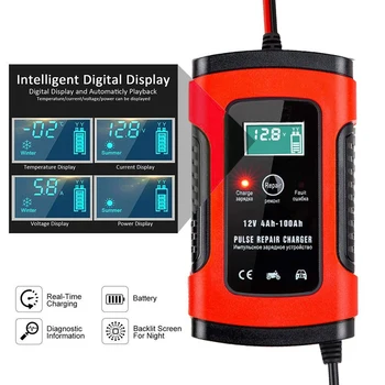 

Car Battery Charger, Battery Charger & Maintainer, 6A 12V Fully Automatic Battery Charger with LCD Screen, Used To Charge, Maint