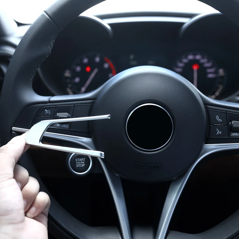 Для Alfa Romeo Giulia крышка кнопки рулевого колеса отделка Abs хром автомобиля для украшения интерьера аксессуары