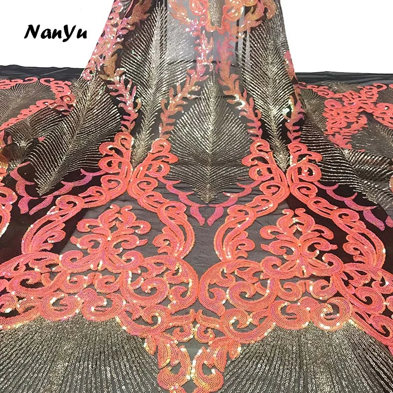 2019 последние французские нигерийские блестки Emboridery чистая кружевная ткань 5