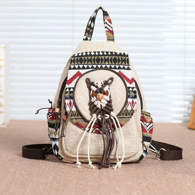 New national string appliques women shopping backpacks!Nice Striped embossing lady multi-use backrack All-match canvas backruck