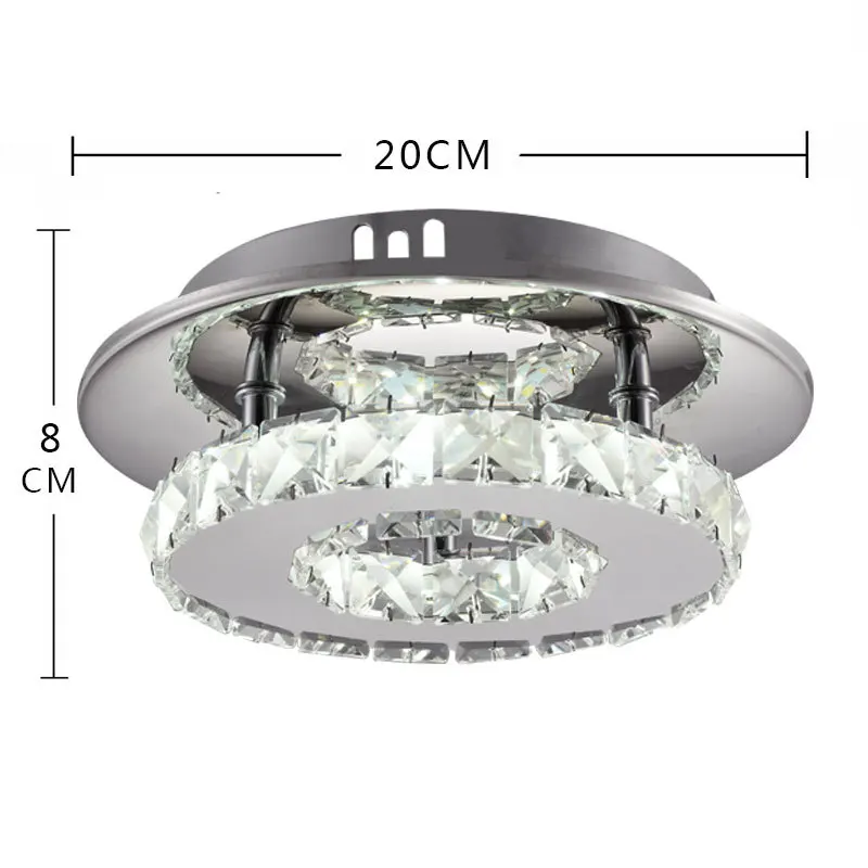

Circle Stainless Steel Ceiling Lamp Crystal Aisle Lights Modern Minimalist Corridor Entrance Lights Entrance Lighting Balcony La